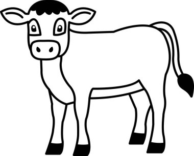 Siyah ve beyaz inek simgesi vektörünü ayır