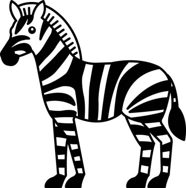 Siyah ve beyaz zebra ikon vektörünü ayır