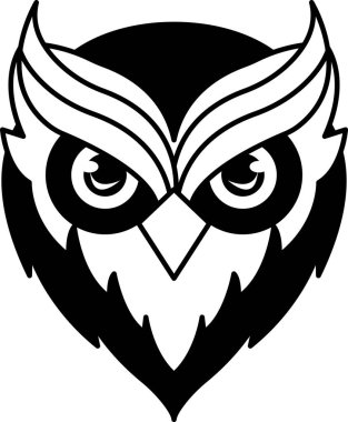 Siyah ve beyaz baykuş simge vektörünü ayır