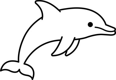 Siyah beyaz yunus simgesi vektörünü ayır