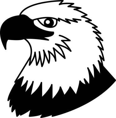 Siyah ve beyaz kartal simge vektörünü ayır