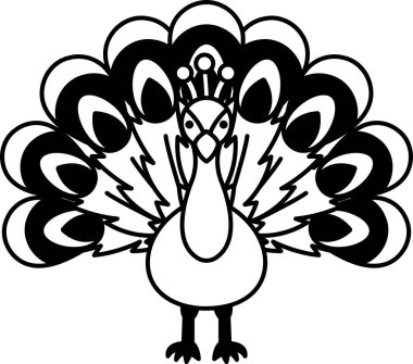 Tavus kuşunun simge vektörünü izole et