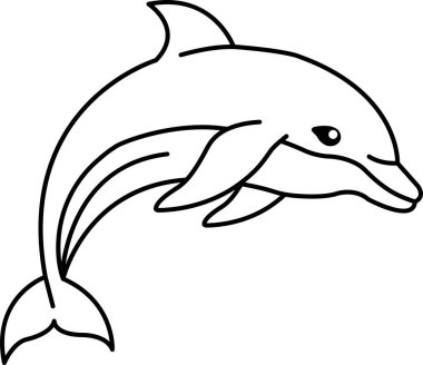 Siyah beyaz yunus simgesi vektörünü ayır