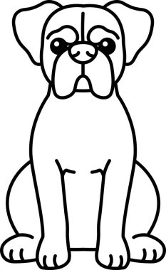 siyah ve beyaz bir Bulldog simgesini izole et