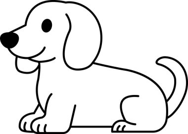 siyah ve beyaz Dachshund köpeğinin ikonunu ayır