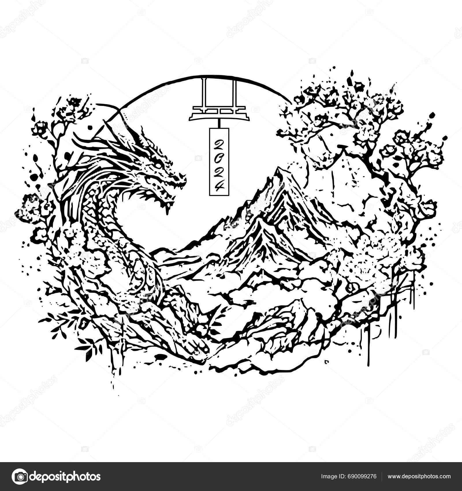 Asian New Year 2024 Year Dragon Stock Vector by