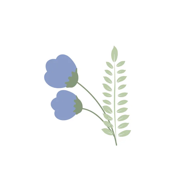 Blue Flower Abstract Art Background Vector Botanical Wall Art Design — ストックベクタ