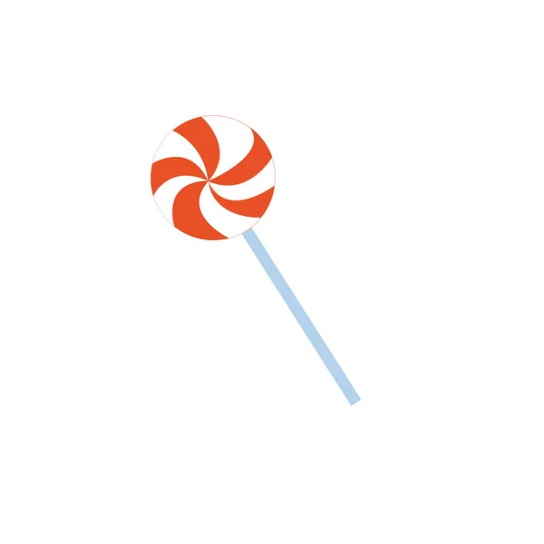 Cute Lollipop White Red Vector Illustration Sweet Cartoon Lollipop Icon — 스톡 벡터
