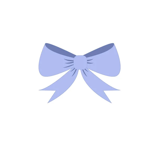 Cute Cartoon Vector Blue Bow Decoration — Stock Vector