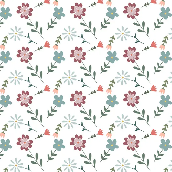 Beautiful floral pattern in small abstract flowers. Small colorful flowers. White background. Ditsy print. Floral seamless background. Vintage template for fashion prints. Stock pattern.
