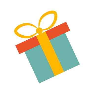 Renkli hediye kutusu ve kurdele. Vektör