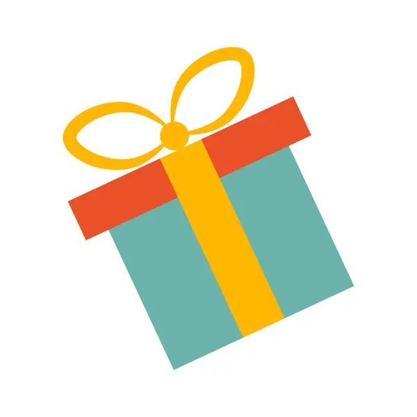 Renkli hediye kutusu ve kurdele. Vektör