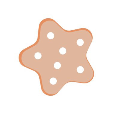 Beyaz arka planda izole edilmiş klasik Xmas bisküvisi. Vektör çizimi. Tatil tatlısı. Tatlı zencefilli ekmek. .