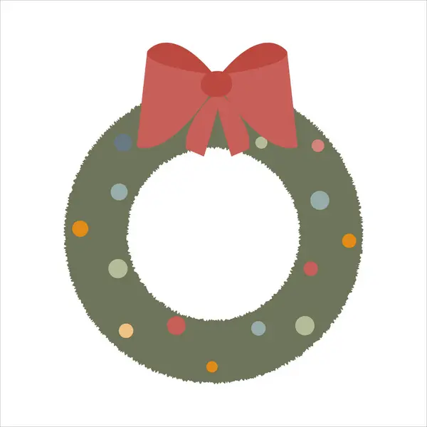 Noel çelengi basit bir ikon. Resim beyaz arkaplanda izole edildi