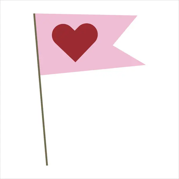 Kırmızı kalpli vektör simgesi.