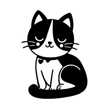 Şirin kedi simgesi vektör resimleme simgesi düz biçim beyaz arkaplan üzerinde izole