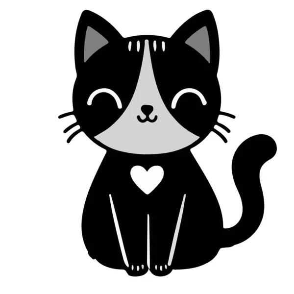 Şirin kedi simgesi vektör resimleme simgesi düz biçim beyaz arkaplan üzerinde izole
