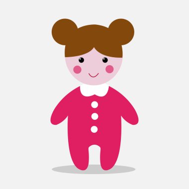 Oyuncak bebek düz simgesi