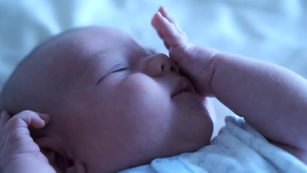 Capture Beleza Inocência Recém Nascido Com Esta Filmagem Bebê Acordado — Vídeo de Stock