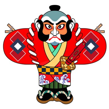 It is an illustration of a kite which is a traditional Japanese craft.  It is an icon illustration of a kite seen from the front.