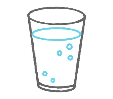 Bu, suyla dolu bir bardağın çizimi. Basit bir renk çizimi..