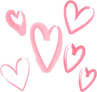 Bu, büyük ve küçük bir kalbin suluboya çizimi. Bu, tek bir darbeyle çizilmiş büyük ve küçük bir kalbin varyasyonu..