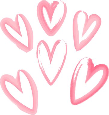 Bu, büyük ve küçük bir kalbin suluboya çizimi. Bu, tek bir darbeyle çizilmiş büyük ve küçük bir kalbin varyasyonu..