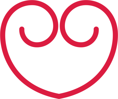 Basit bir kalp çizimi tasviri. Beyaz arka planda kırmızı çizgiler çizilmiş basit bir kalp çizgisi..