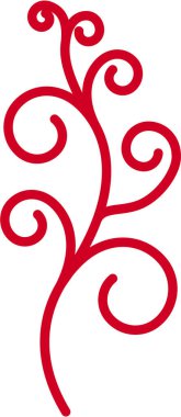 Basit bir üzüm çizimi simgesi. Bu, beyaz zemin üzerinde kırmızı çizgileri olan basit bir asma bitkisi çizimi..