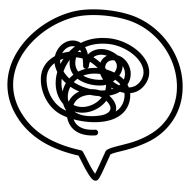 Bu, hayal kırıklığına uğramış ve şaşkın duyguların balon çizimi. Bu illüstrasyon siyah çizgileri olan bir duygu kasırgasını betimliyor..