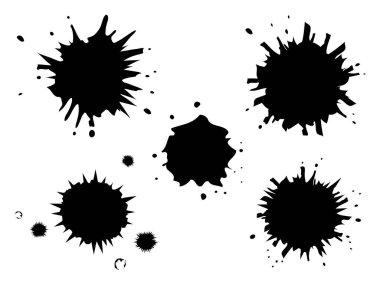 Bu resimde siyah mürekkep lekeleri var. Bu siyah mürekkep lekesi simgesinin bir varyasyonu..