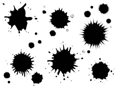 Bu resimde siyah mürekkep lekeleri var. Bu siyah mürekkep lekesi simgesinin bir varyasyonu..