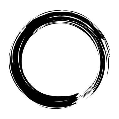 Bu tek fırça darbesiyle bir çemberin Japon tarzı çerçevesi. Bu basit bir Japon stili dekoratif çerçevenin çizimi..