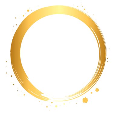 Bu, Japon tarzı altın halkalardan yapılmış bir çerçeve. Tek fırça darbesiyle dairesel bir dekoratif çerçeve..