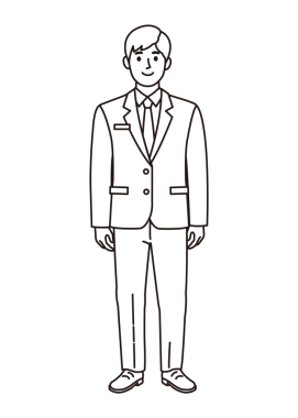 Bu bir erkek işadamının siyah çizgisi. Takım elbiseli bir Japon 'un basit bir çizimi..