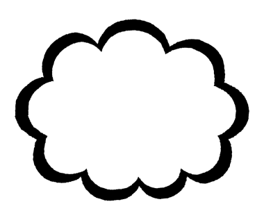  Beyaz Arkaplanda Basit Bulut Şeklinde Dekoratif Çerçeve. Siyah çizgili, bulut şeklinde bir çerçeve..