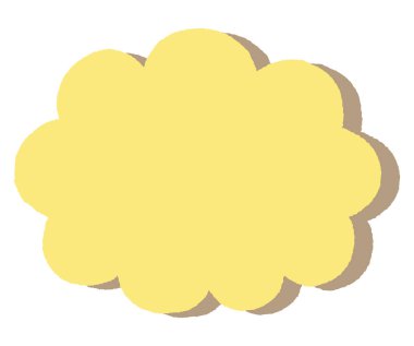  Basit Bulut Şekilli Dekoratif Çerçeve. Basit bir renkli bulut şekilli çerçeve simgesi.