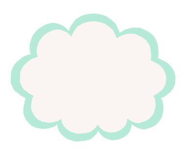  Basit Bulut Şekilli Dekoratif Çerçeve. Basit bir renkli bulut şekilli çerçeve simgesi.