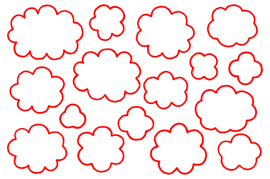 Kırmızı Çizgili Basit Bulut Şekilli Çerçeve. Bu el yapımı bulut şekilli çerçevelerin bir varyasyonu..