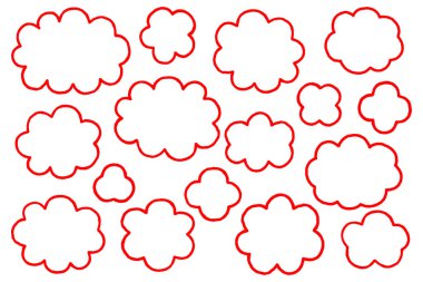 Kırmızı Çizgili Basit Bulut Şekilli Çerçeve. Bu el yapımı bulut şekilli çerçevelerin bir varyasyonu..