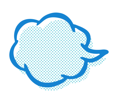 Renkli Sigh Simgesi Mavi Bulut Şekli Noktalı Şekil ve Konuşma Kabarcığı Biçimi. Basit bir bulut şekilli konuşma balonu simgesi.