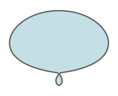 Basit Renkli Konuşma Balonu İllüstrasyonu. Gri çizgili ve açık mavi arkaplan ile konuşma balonu simgesi.