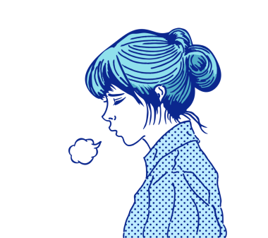  Düşük Gözlü İç Çeken Kadın Profili Duygu, Stres ve Yorgunluk. Konsept. Genç bir kadının vücudunun üst kısmının çizimi..