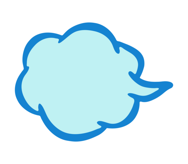 Bulut Biçimli İç Çekiş Simgesi Soyut Mavi Konuşma Sembolü Duygular ve Mesajlar. Basit bir bulut şekilli konuşma balonu simgesi.