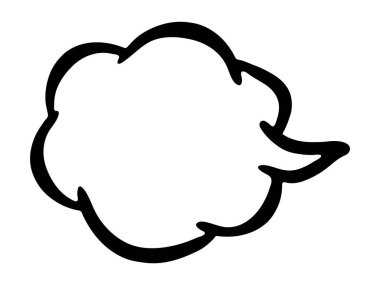 Monokrom Sigh Simgesi Basit Satır Sanat Bulutu Duygular ve Sohbet Sembolü. Basit bir bulut şekilli konuşma balonu simgesi.