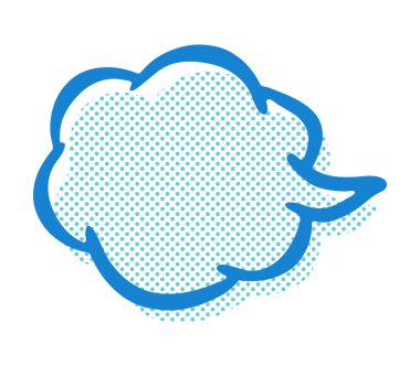 Renkli Sigh Simgesi Mavi Bulut Şekli Noktalı Şekil ve Konuşma Kabarcığı Biçimi. Basit bir bulut şekilli konuşma balonu simgesi.