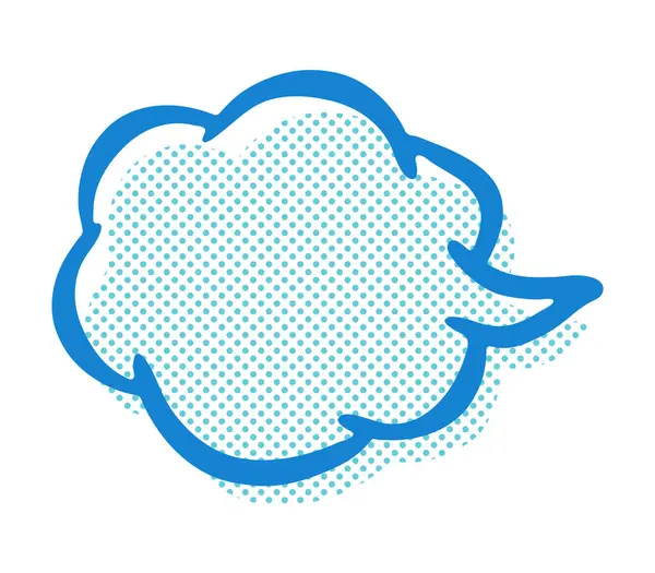 Renkli Sigh Simgesi Mavi Bulut Şekli Noktalı Şekil ve Konuşma Kabarcığı Biçimi. Basit bir bulut şekilli konuşma balonu simgesi.