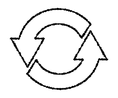 Siyah ve Beyaz Dairesel Ok Simgesi Dönüşümlü. Saat yönünün tersine dönen bir okun simgesidir..