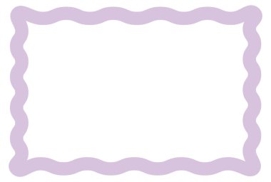 Basit Dalgalı Çizgi Çerçevesi. Dalgalı çizgileri olan kare bir çerçeve. Tasarım malzemesi olarak kullanılması kolay basit bir çizim.