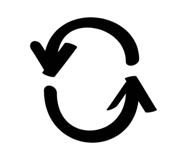 Siyah Dairesel Geri Dönüşüm Oku Simgesi. Bu bir yukarı ve aşağı ok setidir..